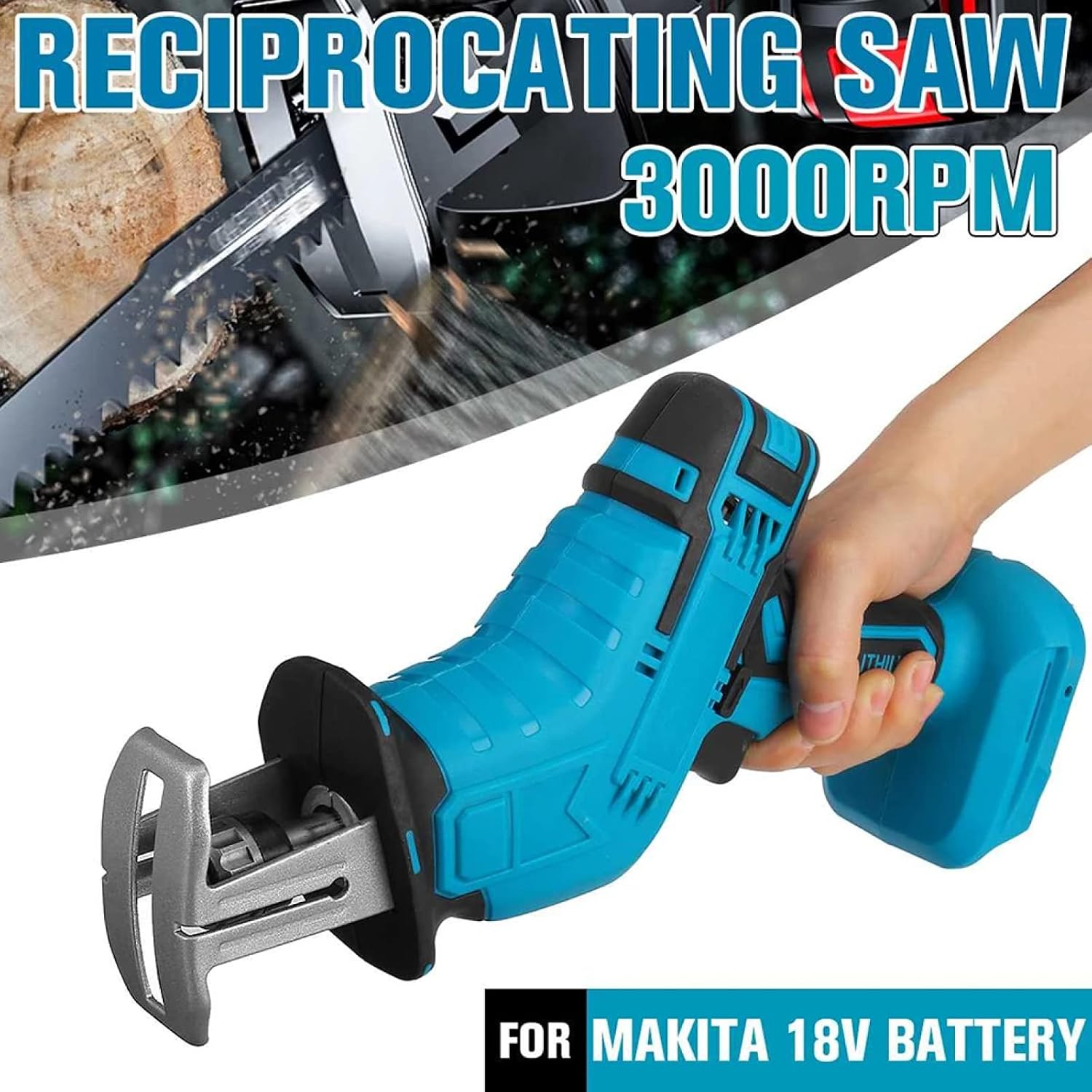 Reciprocating Saw, 20V Cordless Reciprocating Saw w/ 2 Battery & Charger, Variable Speed and Tool-Free Blade Change, 4 Saw Blades for Wood/Metal/PVC Pipe Cutting