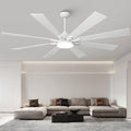 72 Inch Modern Ceiling Fans with Lights and Remote Large Airflow Ceiling Fan,Dimmable Lighting, Reversible DC Motor, Noiseless, Indoor Outdoor Use for Living Room, Office, Garage, Matte White