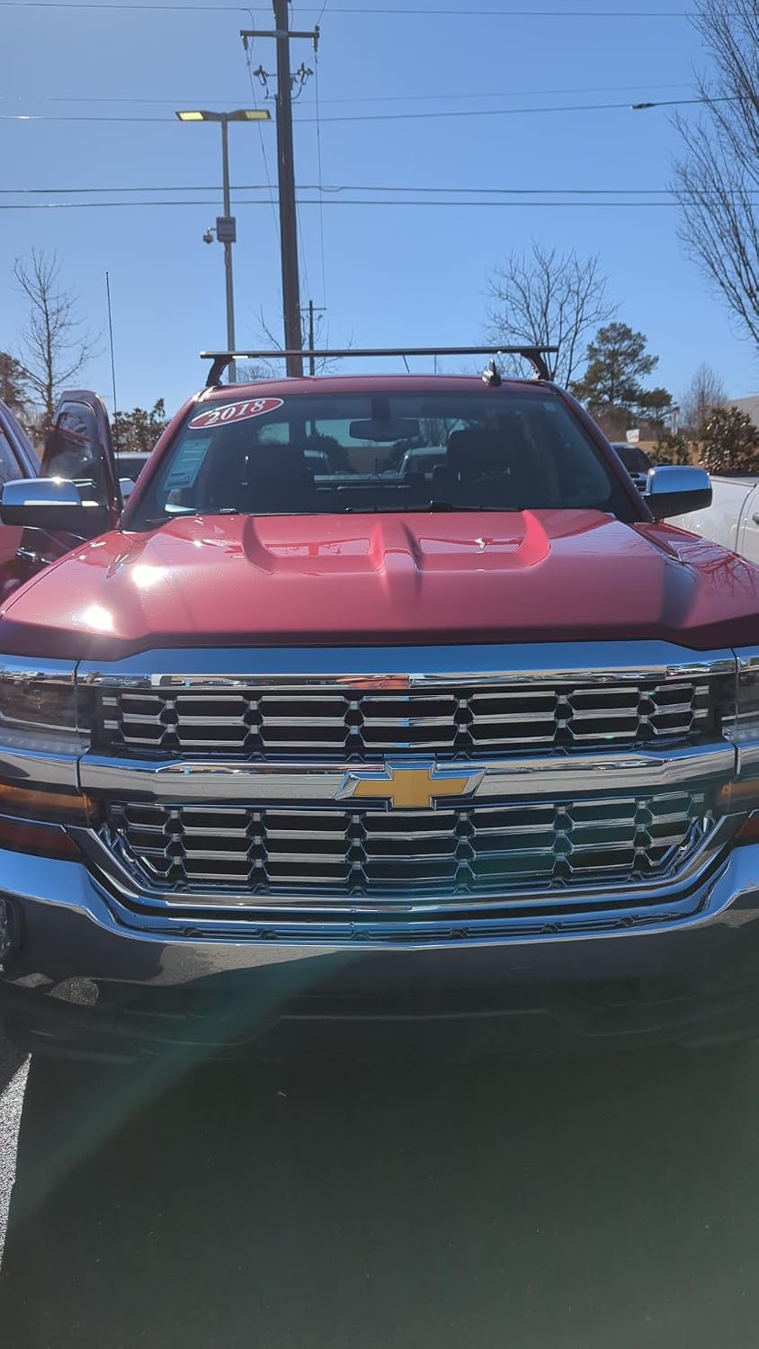 Roof Rack Cross Bars for Chevy Chevrolet Silverado 1500 Fits 3rdGen (2014–18) 4thGen (2019–2025) Bare Roof Clamp-On 330 lbs Capacity Aluminum T-Slot Bars Lockable Heavy-Duty No-Drilling (Black)