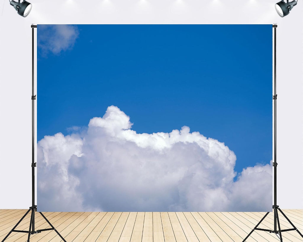 Trykid 20x10ft Blue Sky White Clouds Backdrop Clear Sky Clouds Natural Scenery Photography Background Newborn Celebration Baby Shower Wedding Party Birthday Party Decoration Studio Prop