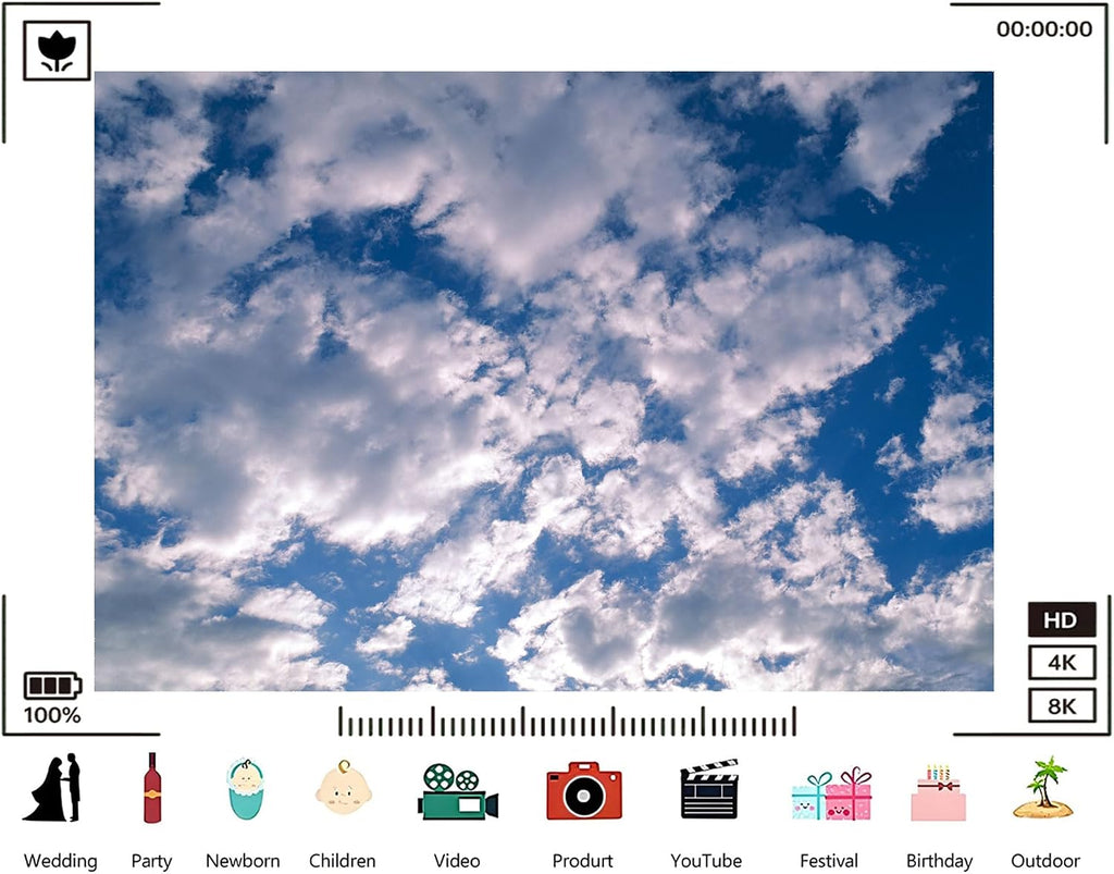 Trykid 20x10ft Blue Sky White Clouds Backdrop Clear Sky Clouds Natural Scenery Photography Background Newborn Wedding Birthday Party Decoration Photo Prop Fabric