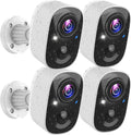 MaxiViz Security Cameras Wireless Outdoor (4 Pack), Battery Powered Cameras for Home Security with AI Motion Detection, 2K Color Night Vision, 2-Way Talk, IP66 Weatherproof, SD/Cloud Storage