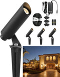 Outdoor Landscape Lighting, Mini Size Low Voltage LED Spotlight 3000K 4 Pack, IP65 Waterproof, with Quick Installation Accessories, for House Patio Garden Fence Tree Yard Plant Flags Use