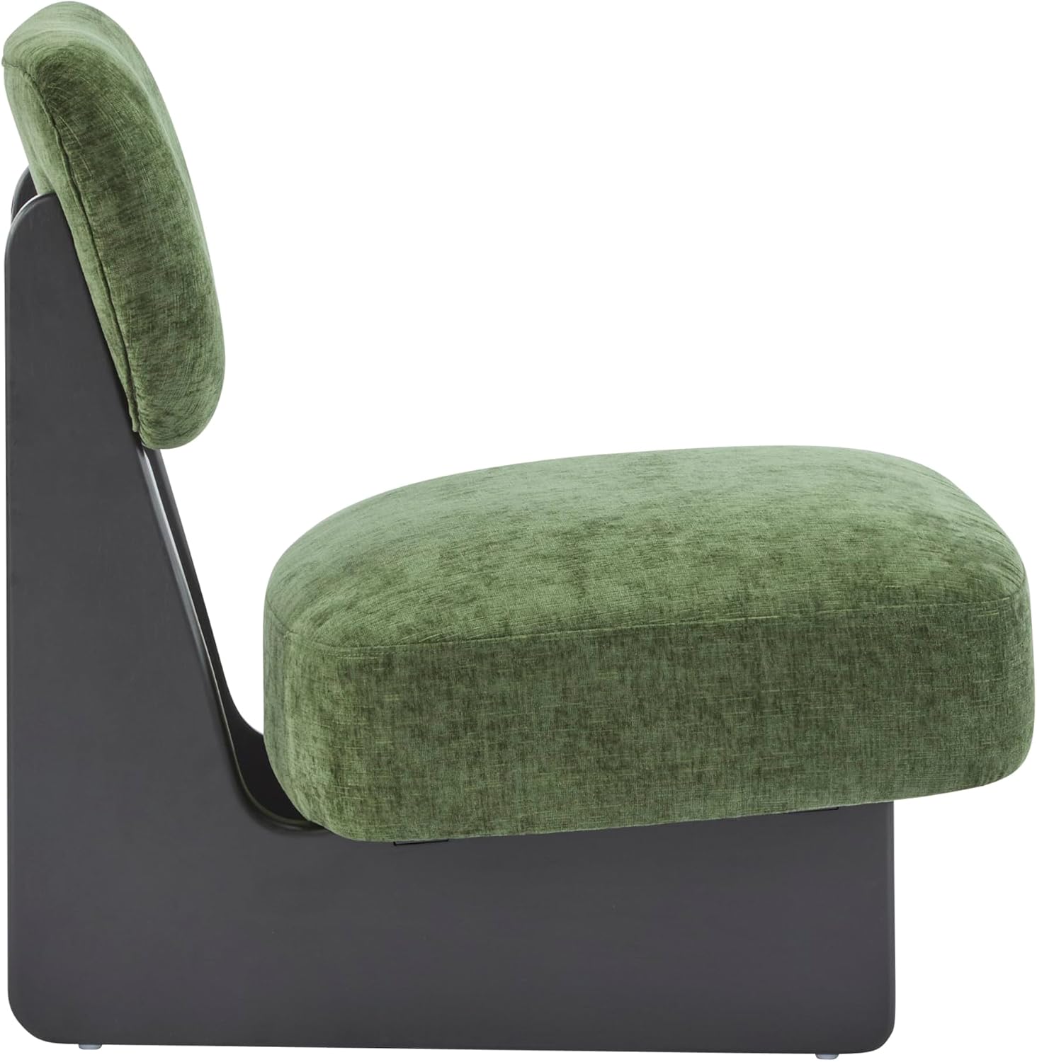 Christopher Knight Home Mores Low Profile Accent Chair Set of 2, Modern Living Room Armless Lounge Chair, Fabric Comfy Reading Chair for Bedroom, Wooden Frame and Thick Padded Seat, Black+Green