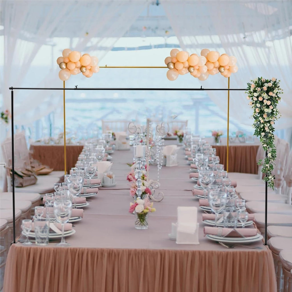 Table Arch Stand 3.94-6.56ft Adjustable Wedding Arch Bracket Metal Stand for Birthday Parties,Christmas Decorations(Gold)
