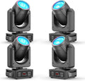 4 Pack 150W Moving Head Lights,Beam/Spotlight/Strobe/Wash Stage Lighting 8 Gobos 8 Colors 18-Facet Prisms DMX512 Sound Activated for DJ,Wedding,Party,Live Show,Disco Events