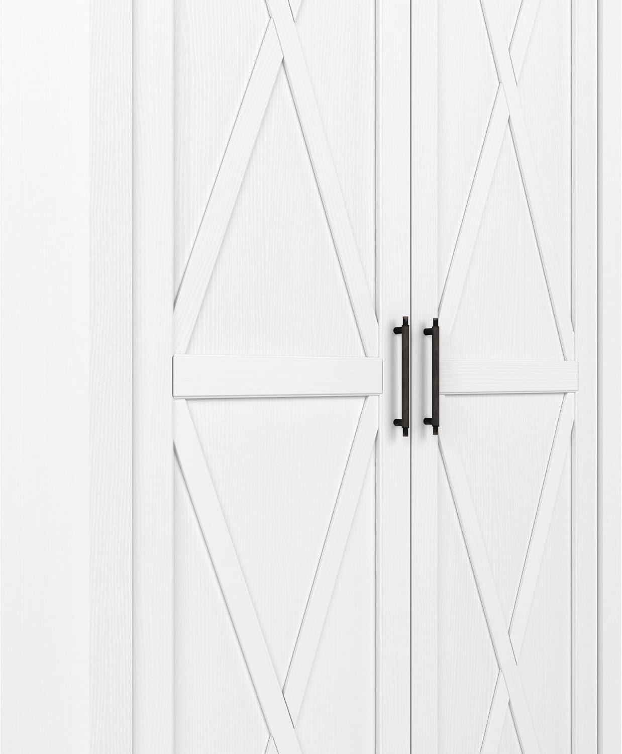 Bush Home Key West Tall Storage Cabinet with Doors in Pure White Oak