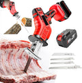 Handheld Electric Bone Saw, Cordless Reciprocating 6.0ah Lithium Battery Powered with Led Light + 4 Blades for Bones, Meat, Wood, Metal
