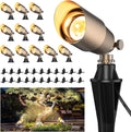 ZONEGRACE Solid Brass Outdoor Uplights & Accent Light Fixtures, Heavy Duty 12V Low Voltage LED Landscape Lighting Bronze, Wired Spotlights for Garden,Lawn,Patio and Yard Without LED Bulb (12 Pack)
