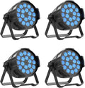 4-Pack Par Lights DJ Stage Light 18X10W 4 in 1 Spotlight with DMX Sound Activated Control DJ Uplighting for Wedding,Parties