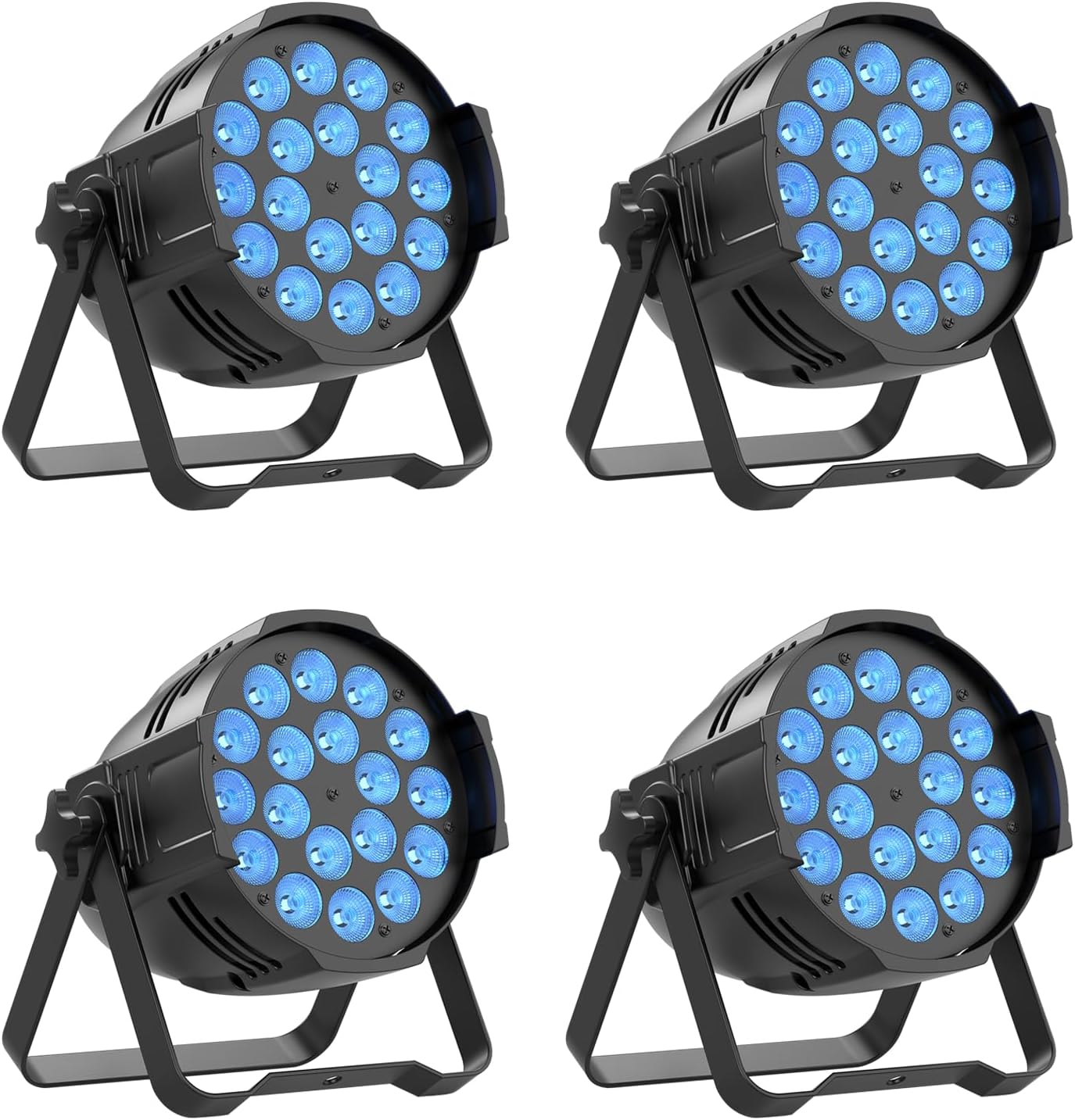 4-Pack Par Lights DJ Stage Light 18X10W 4 in 1 Spotlight with DMX Sound Activated Control DJ Uplighting for Wedding,Parties
