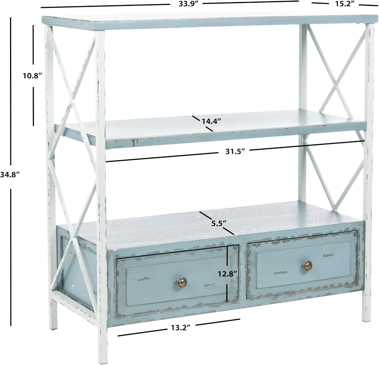 Safavieh American Homes Collection Chandra Pale Blue and White Smoke Console Table