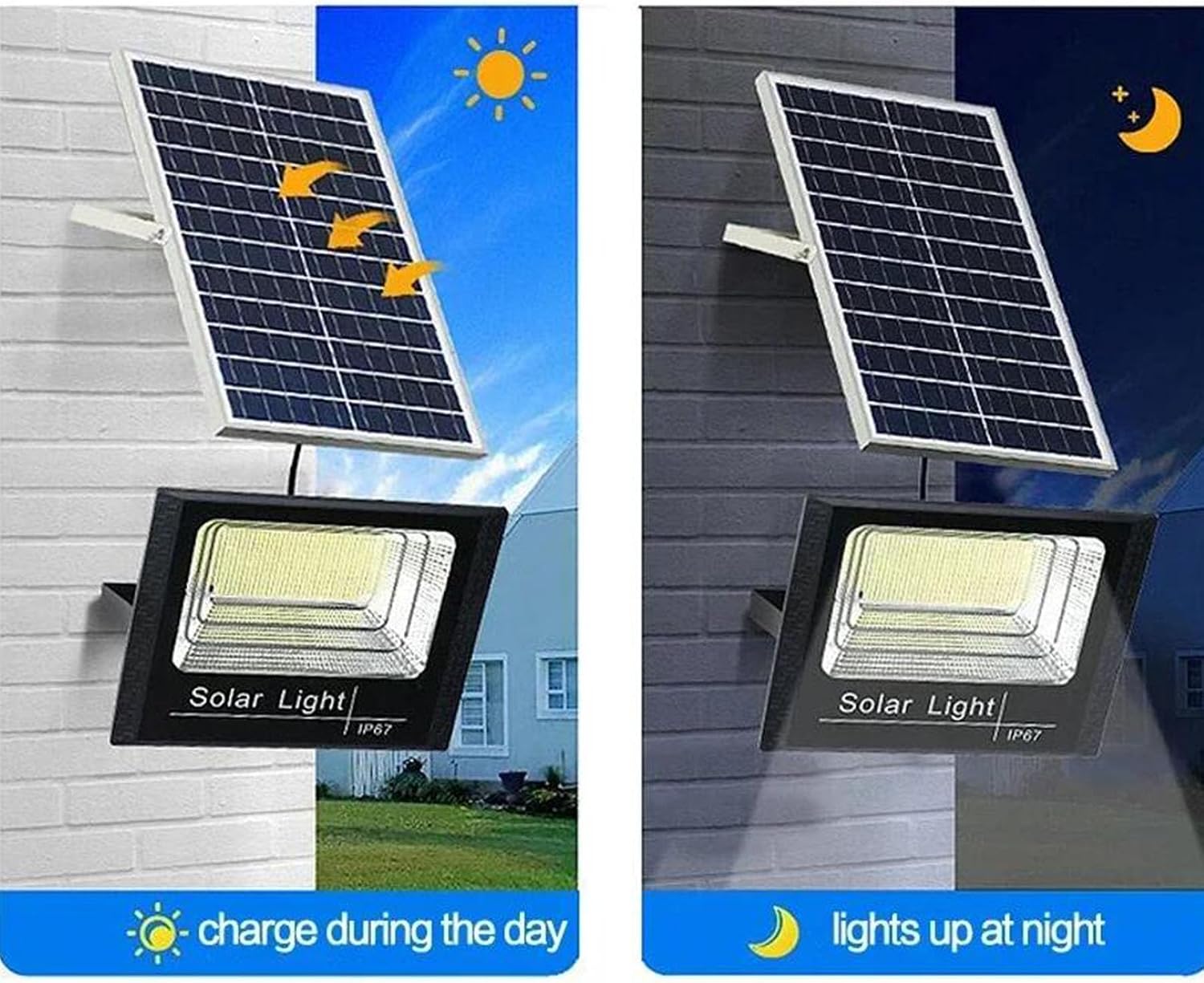 Solar Projection Light 300W LED Spotlight Outdoor Waterproof Reflector With Remote Control for Garage, Terrace, Courtyard, Garden