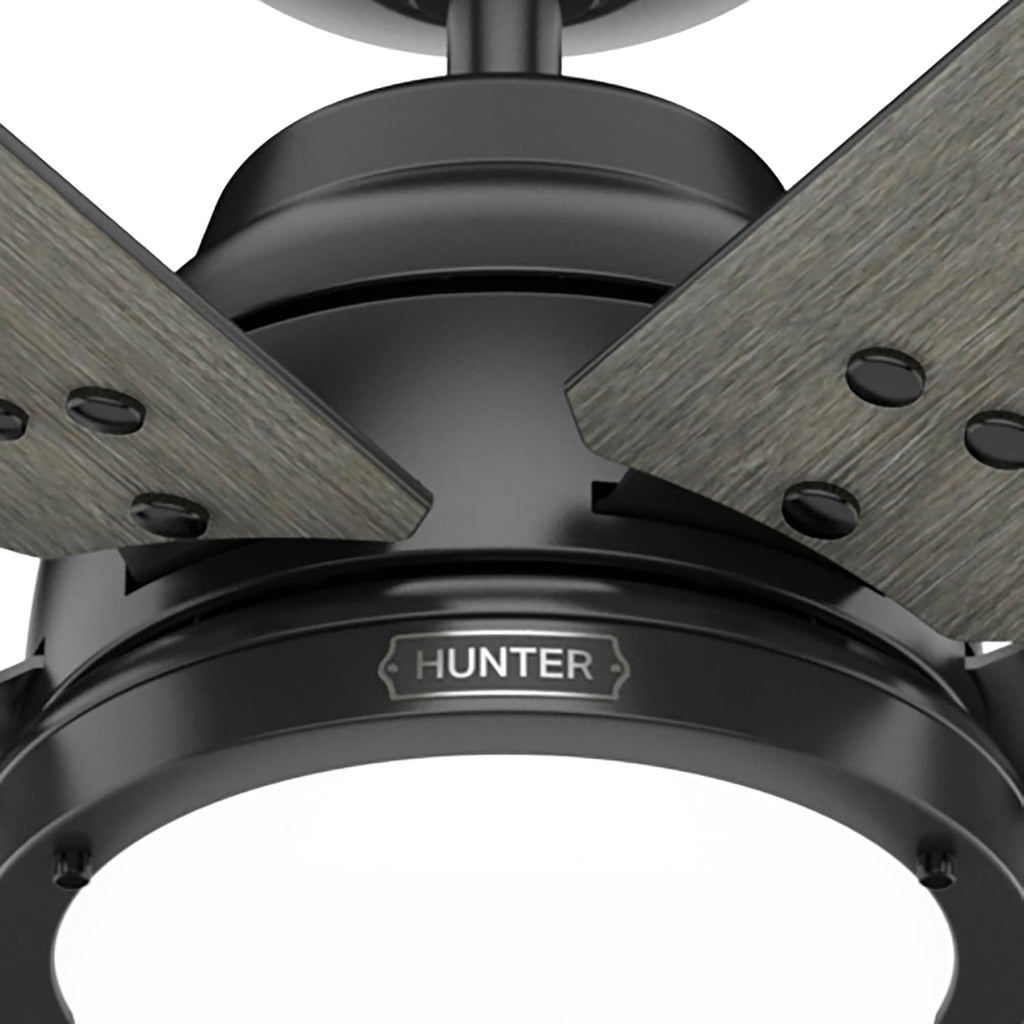 Hunter Fan Smart WiFi LED Ceiling Fan, 60 inch Matte Black Indoor Smart Ceiling Fan with Remote, App Control with Speed and Lighting, Compatible for smart home devices (Renewed)