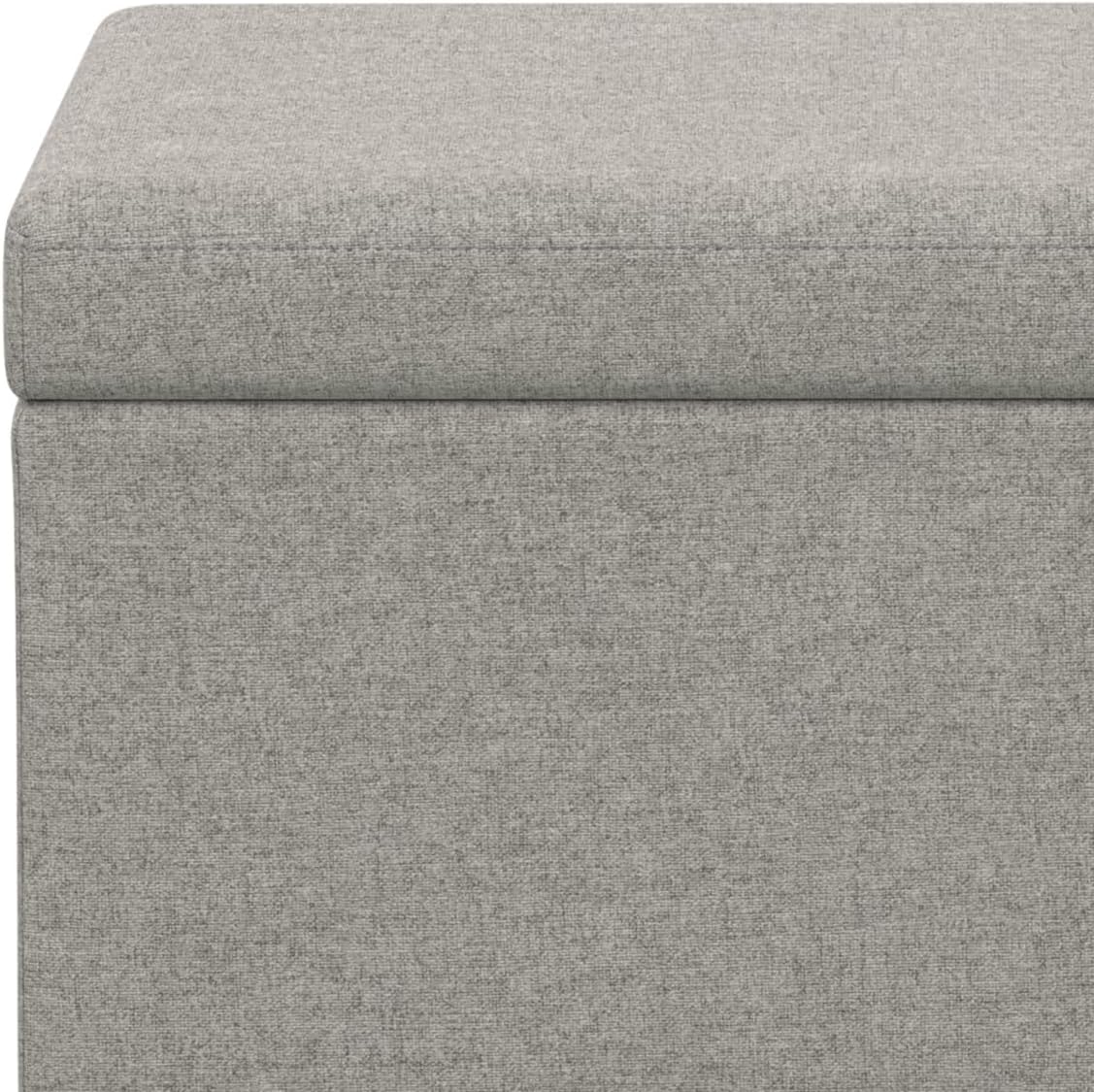 SIMPLIHOME Avalon Extra Large Storage Ottoman Bench - 54 inch Wide Upholstered Linen Look Fabric Rectangular Lift-Top Ottoman in Cloud Grey, Contemporary Bench for Living Room with Hidden Storage