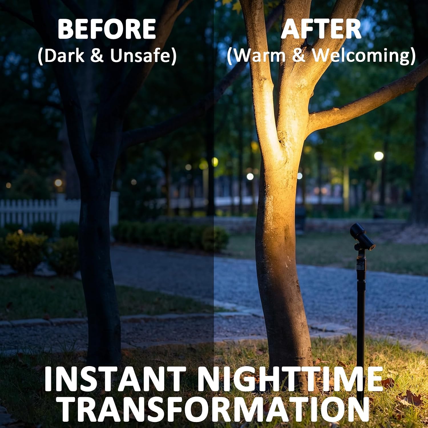 Low Voltage Spotlights 8PK Landscape Lighting LED 2700K Warm White 4W 66 Lumens Outdoor Lights Aluminum Housing Telescopic Post with Connector for Garden Yard Black Finish