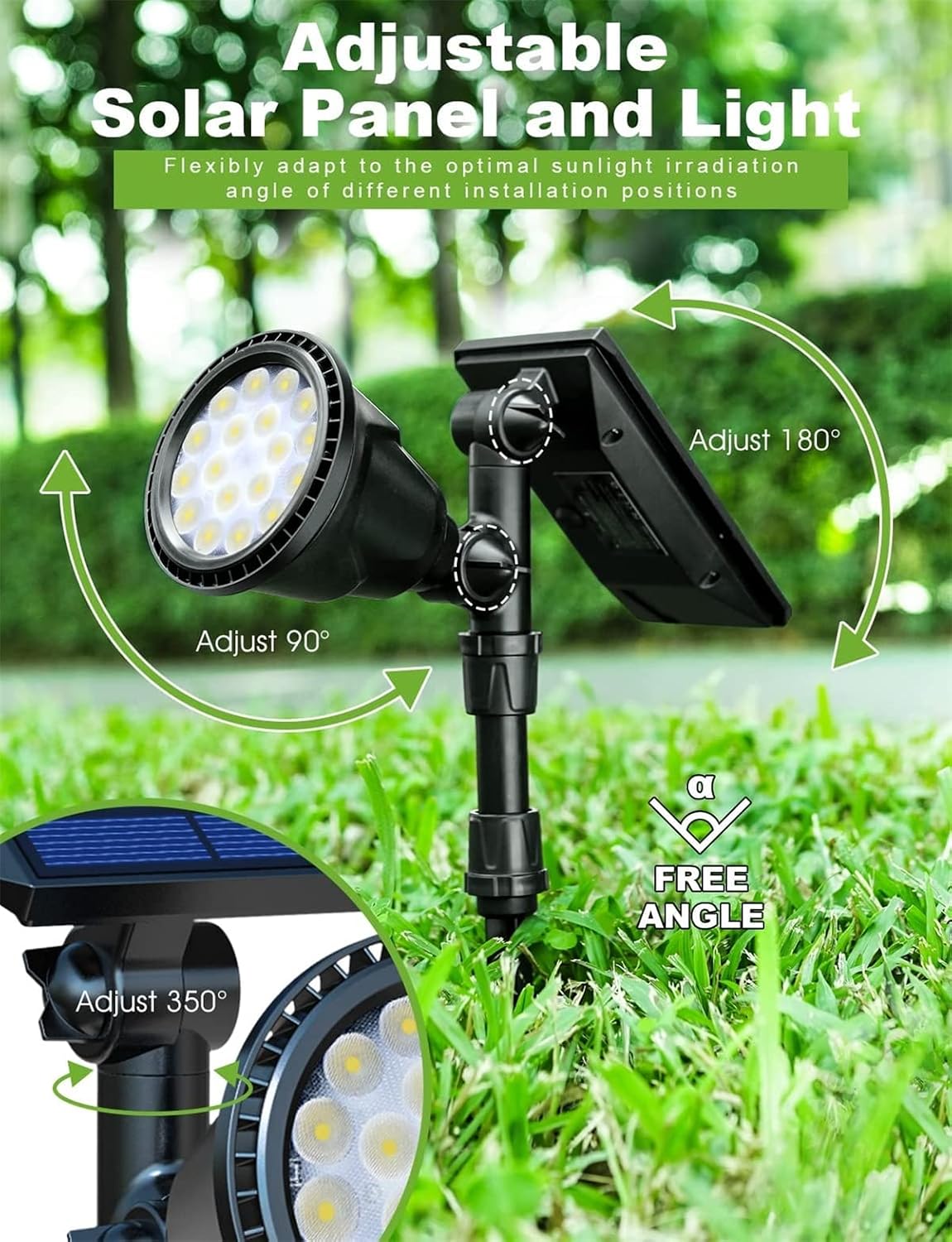 Solar Spot Lights Outdoor,2.5W Solar Panel and Bright 2 in 1 Waterproof Solar Powered Landscape Spotlights Wall Light for Garden Patio Yard Flag Pole Pool,Warm Light,6 pcs (Colorful 4 pcs)