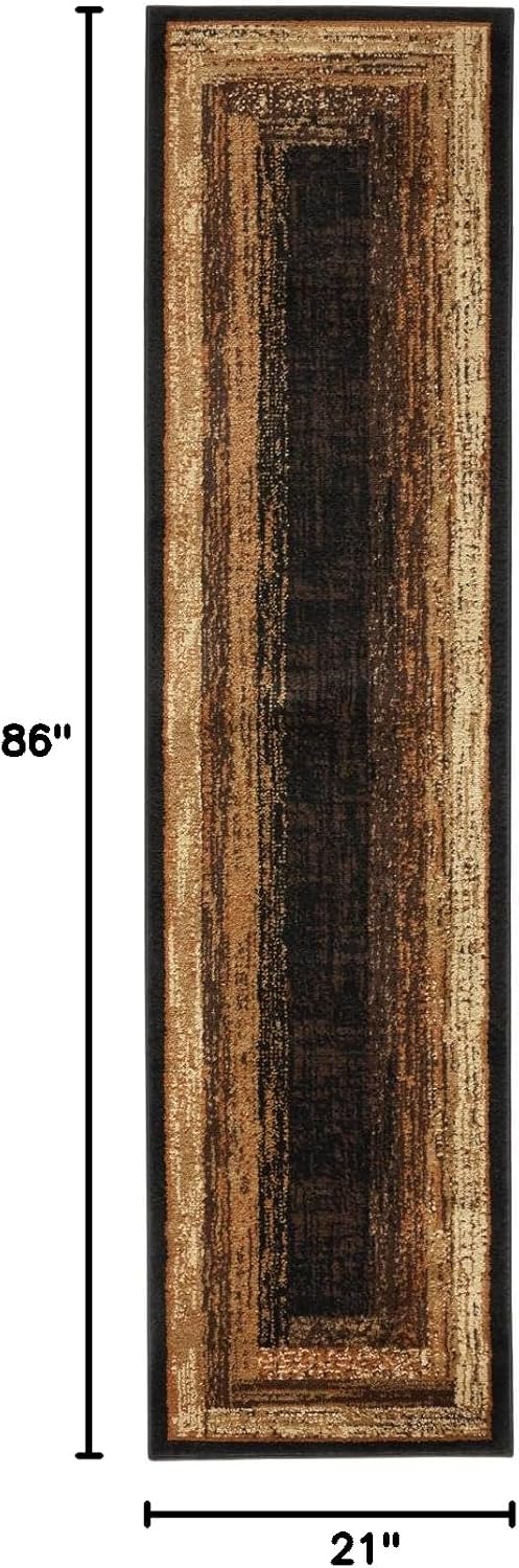 Home Dynamix Royalty Vega Contemporary Geometric Runner Area Rug, Black/Beige, 1'9'x7'2'