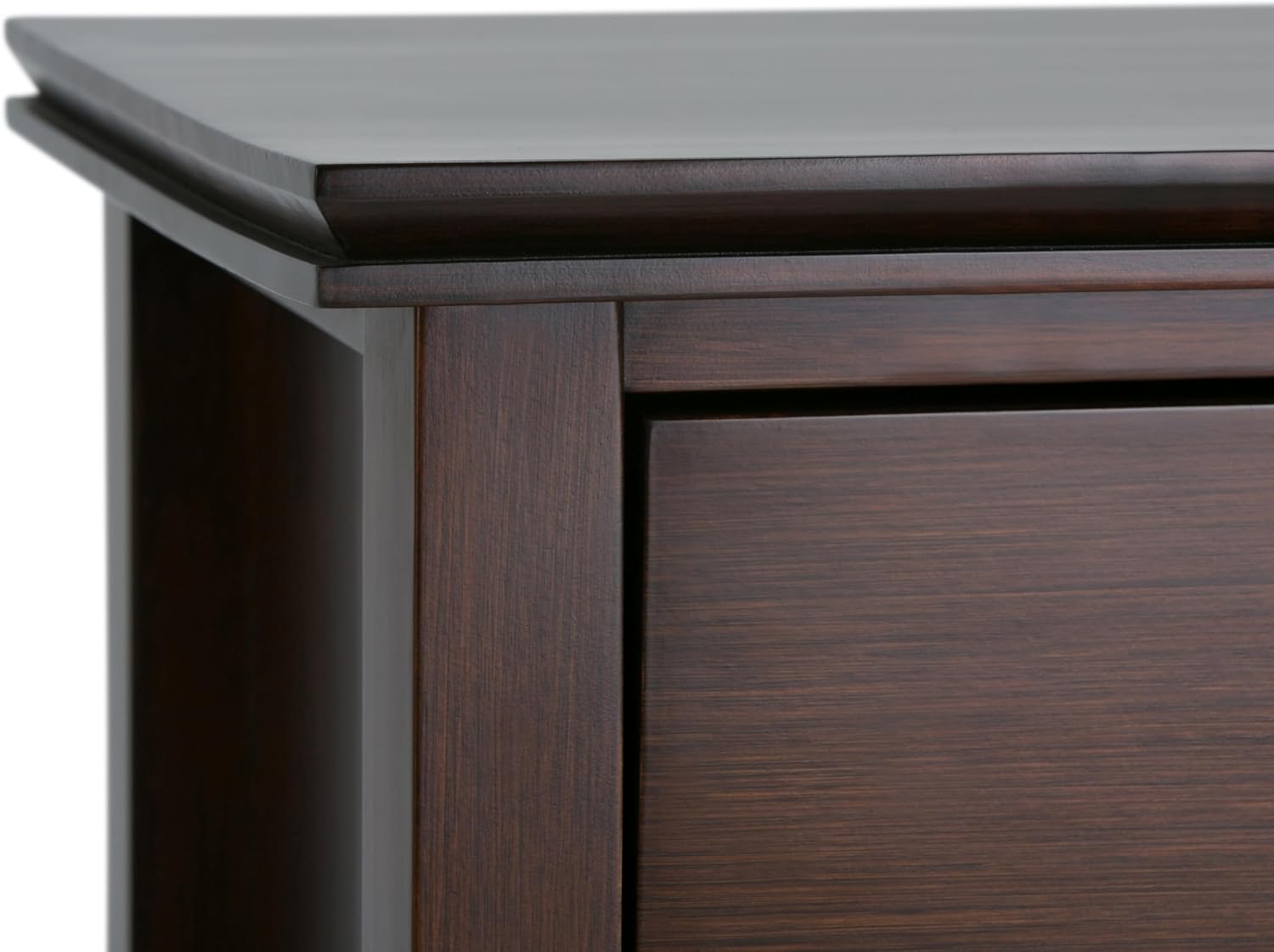 SIMPLIHOME Artisan Bedside Table - 24 inch Wide Solid Wood Nightstand Table in Russet Brown, Transitional Bedroom Side or End Table with 1 Drawer and Open Shelf Storage