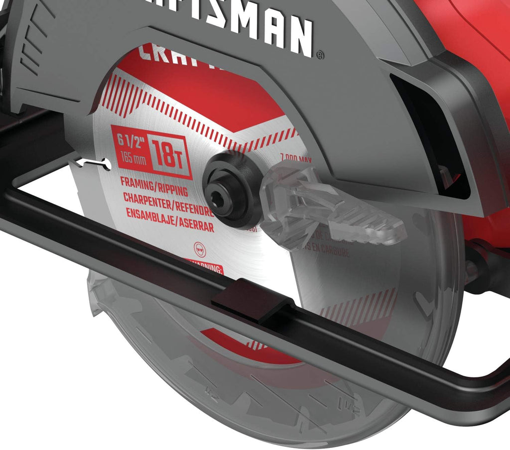 CRAFTSMAN V20 Cordless Circular Saw Kit, 6-1/2 inch, Battery and Charger Included (CMCS500M1)