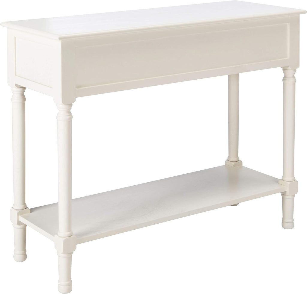 Safavieh Home Collection Haines White 2-Drawer Bottom Shelf Console Table