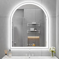 Arched LED Mirror for Bathroom 30'x36', Silver LED Bathroom Mirror with Lights-Fogless, Dimmable, 3 Color Changing, Touch Sensor