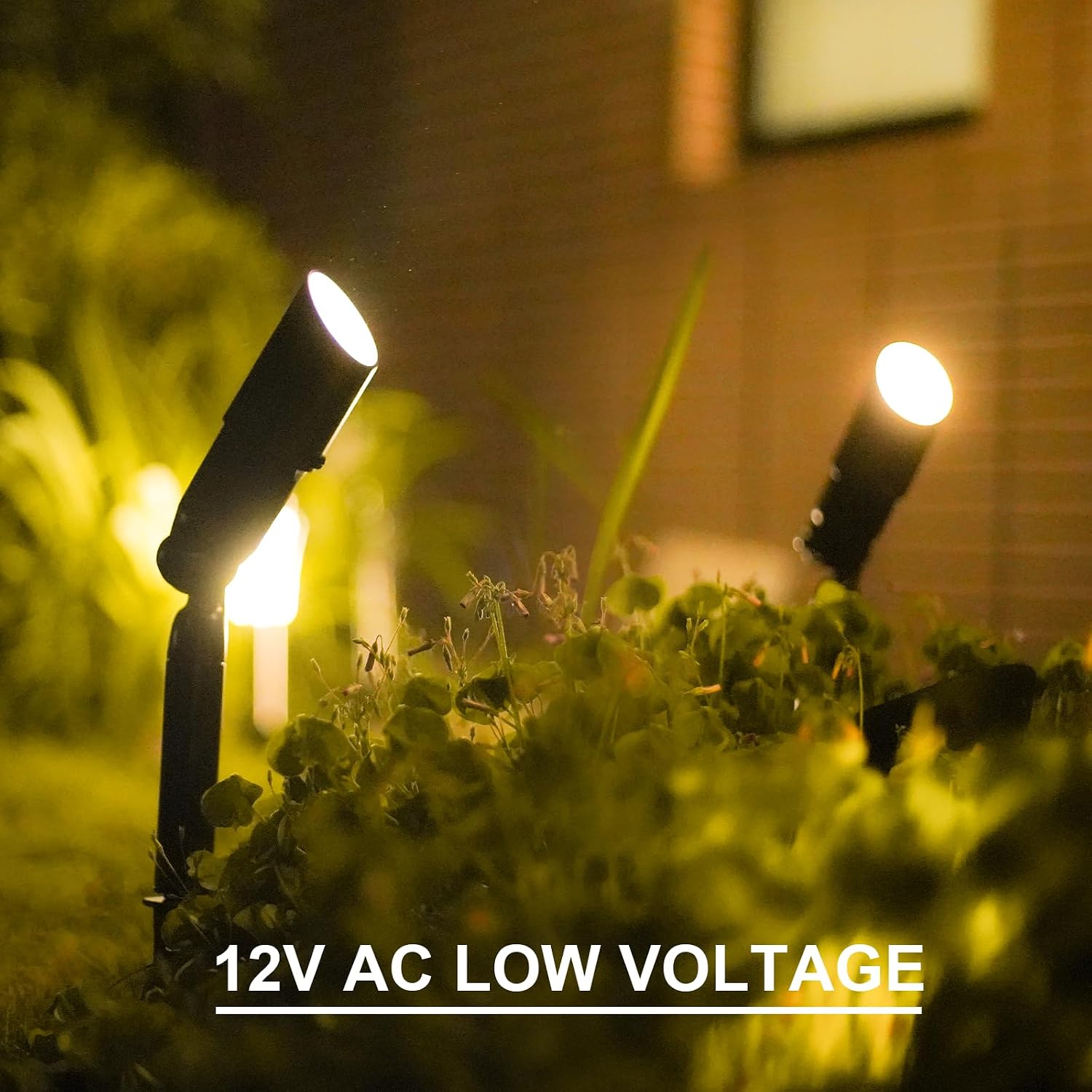 GOODSMANN Landscape Lighting Low Voltage Spotlight 20 Watts Halogen Landscape Lights with Metal Stake and Connector 176 Lumens 3000K for Outdoor Lighting Pathway Lawn Garden (8 Pack) 9920-9603-08