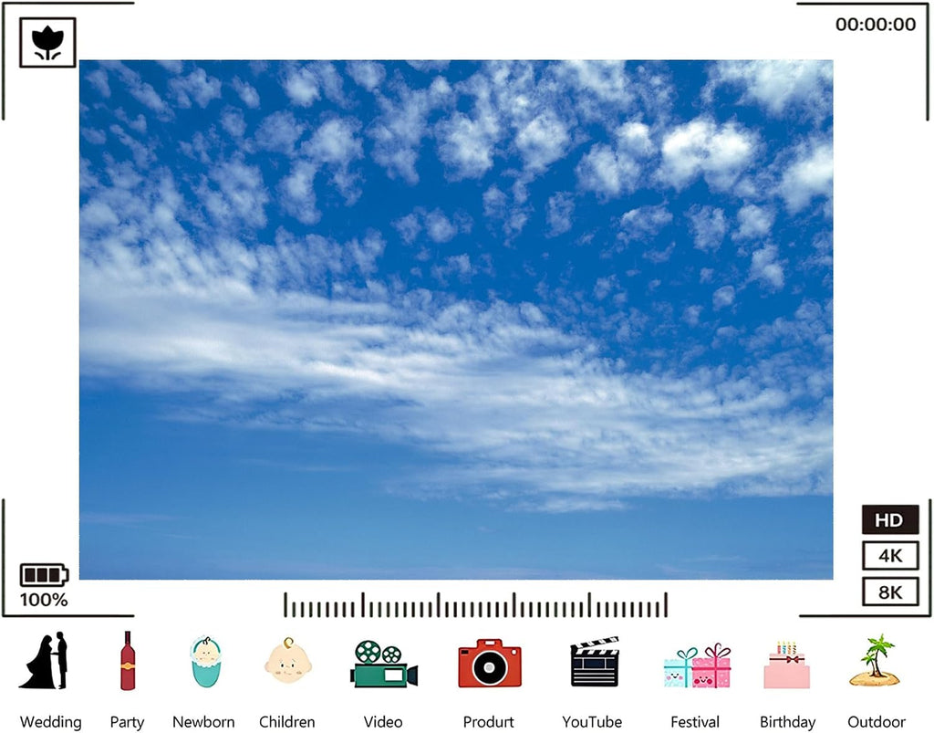 Trykid 20x10ft Blue Sky White Clouds Backdrop Clear Sky Clouds Natural Scenery Photography Background Newborn Baby Shower Wedding Birthday Party Decoration Photo Prop Fabric