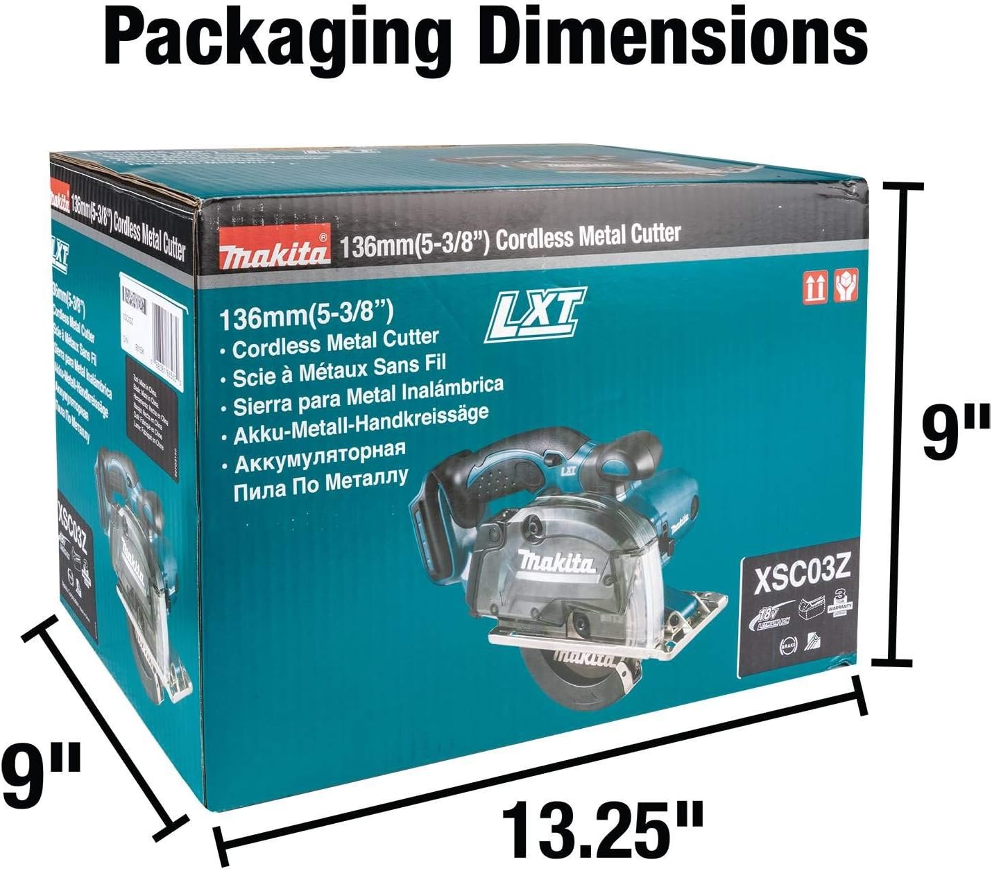 Makita XSC03Z 18V LXT Lithium-Ion Cordless 5-3/8' Metal Cutting Saw, Bare Tool, no battery