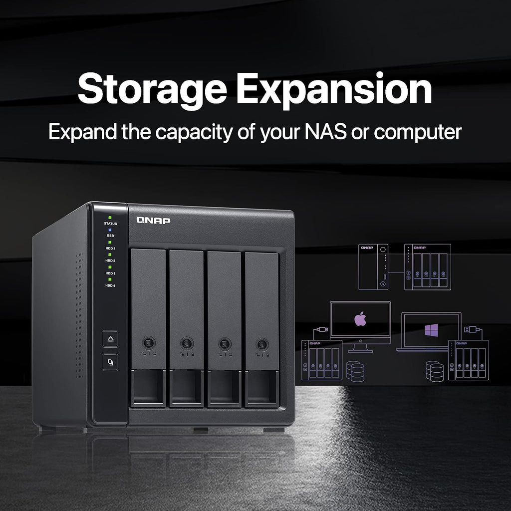 QNAP 4 Bay DAS (USB Type-C) with 12TB Storage Capacity, Preconfigured RAID 5 Seagate IronWolf HDD Bundle (TR-004-44R-US)