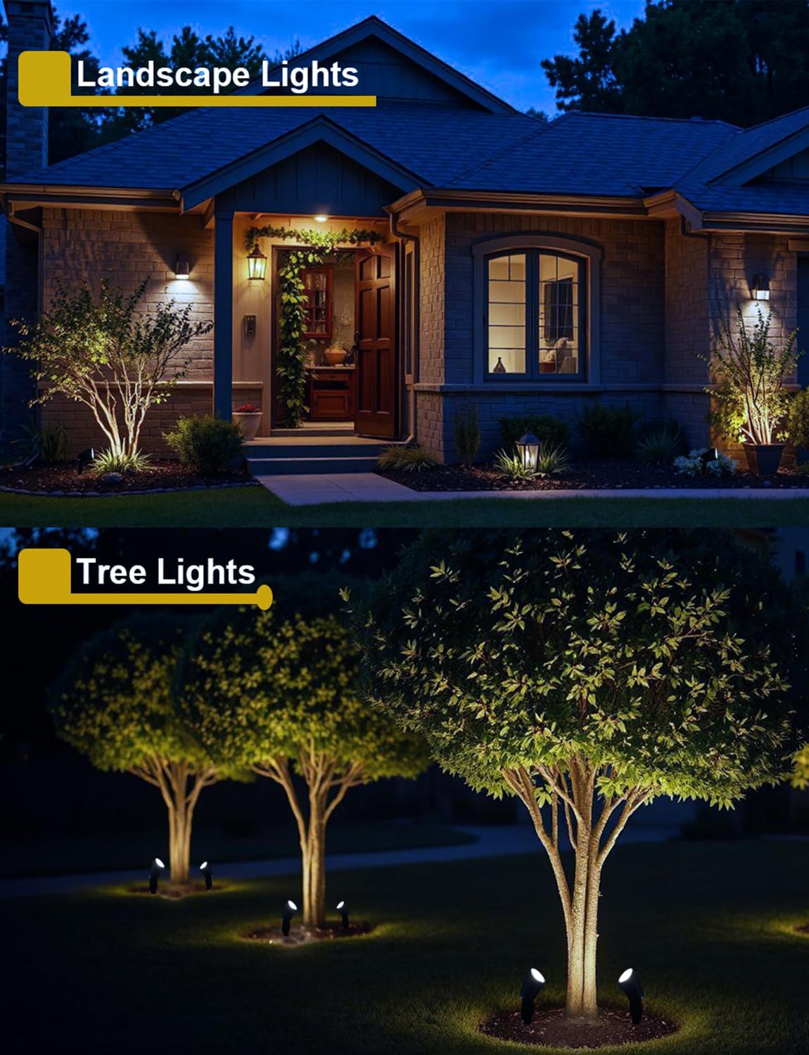 12W Landscape Lights Low Voltage LED Landscape Lighting Spotlight Waterproof Garden Pathway Christmas Decorative Lights Outdoor, 20 Pack with Connector (Cool White 5000K)