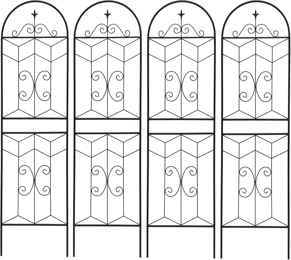 71-Inch Tall Rust-Resistant Metal Plant Support Trellis Panel Set for Outdoor Climbing Vegetables Flowers Vine Gardens