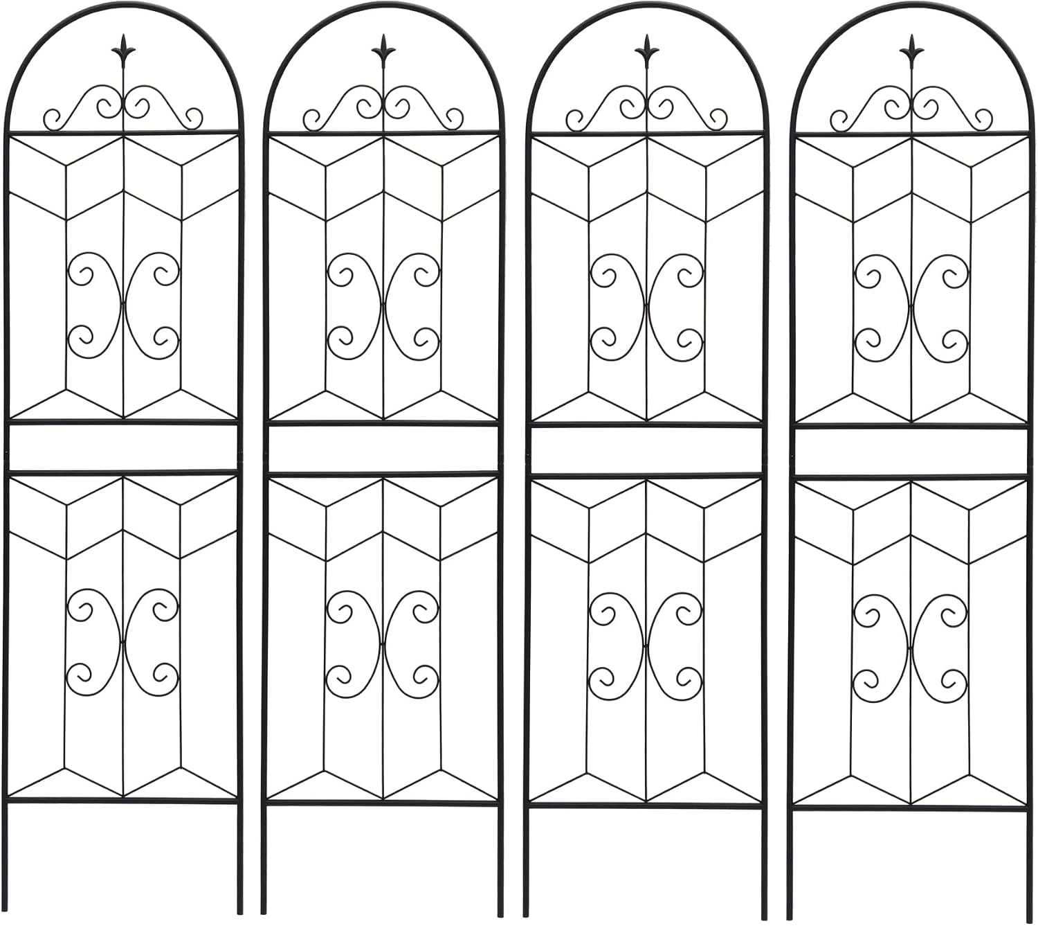 71-Inch Tall Rust-Resistant Metal Plant Support Trellis Panel Set for Outdoor Climbing Vegetables Flowers Vine Gardens