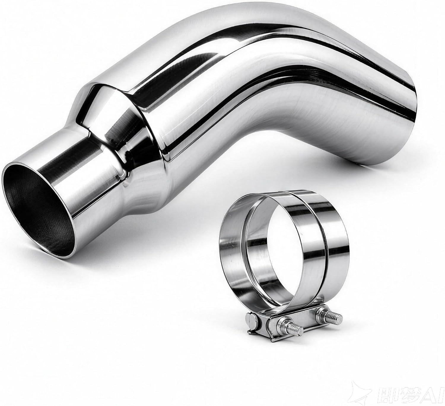 Exhaust Tip Universal 5 to 7 Inch Exhaust Elbow Pipe with Clamp – Chrome Fits Car, Truck & Diesel, Pickup Truck