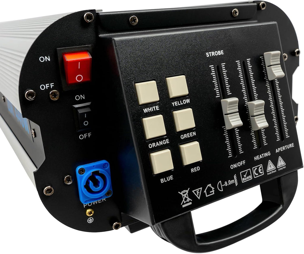 Follow Spotlight for Stage, 440W LED Spot Light DJ Lighting with Control Panel & Adjustable Stand, Disco Ball Light for Party Theater Wedding Show, 6 Colors, 328.08-393.7ft