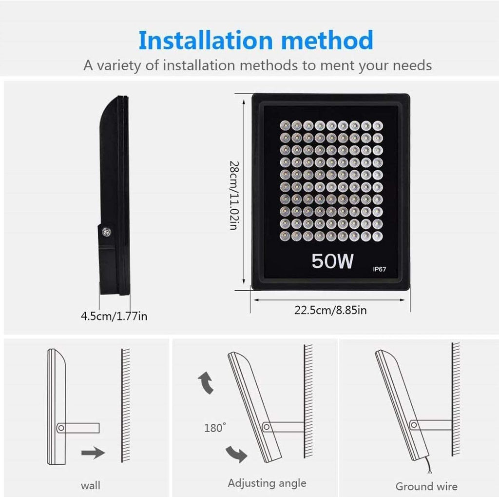Solar Flood Lights Floodlight,50W Warm White LED Floodlight, Outdoor Wall Spotlight, 5000Lm,Spotlight for Garden, Garage, Ip67 Waterproof