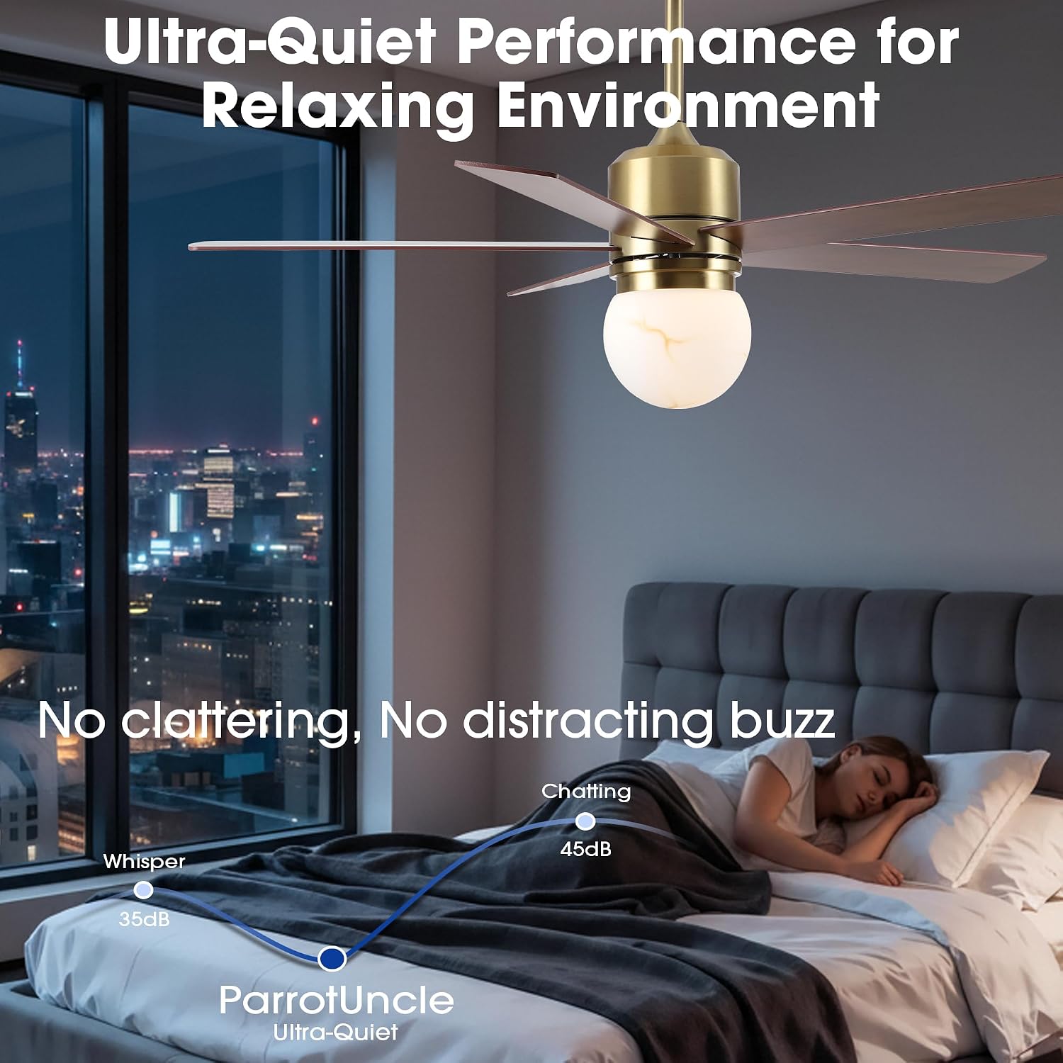 Gold Ceiling Fans with Lights and Remote, 52 Inch Rustic Ceiling Fan with Light for Bedroom, Chandelier Ceiling Fans for Living Room Indoor Outdoor, 6-Speed Reversible DC Motor, Dimmable LED 3CCT