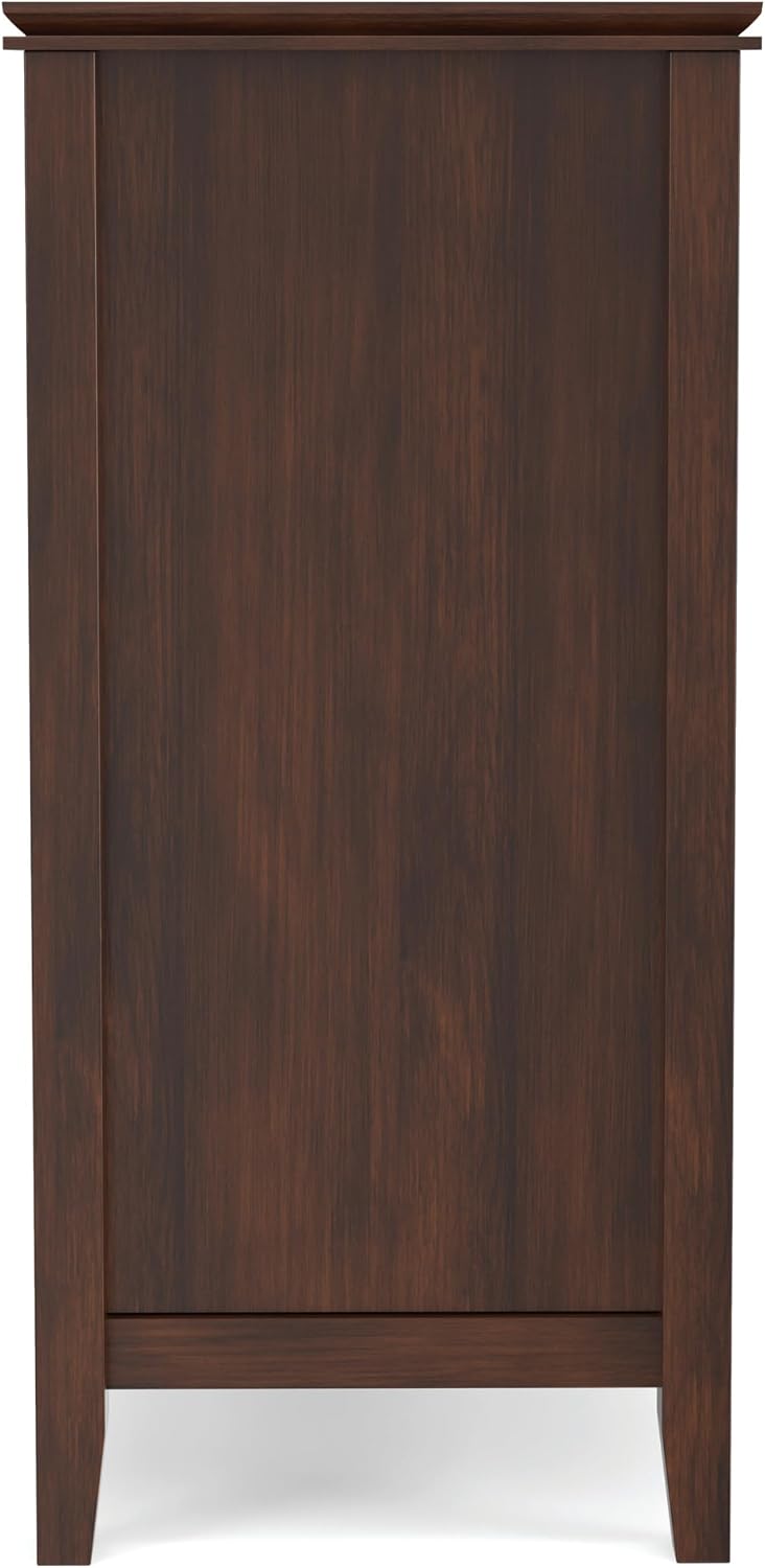 SIMPLIHOME Artisan TV Stand - 53 inch Wide Solid Wood Tall Media Console in Russet Brown, Contemporary Entertainment Center for Living Room for TVs up to 60 Inches with Drawers and Cable Management