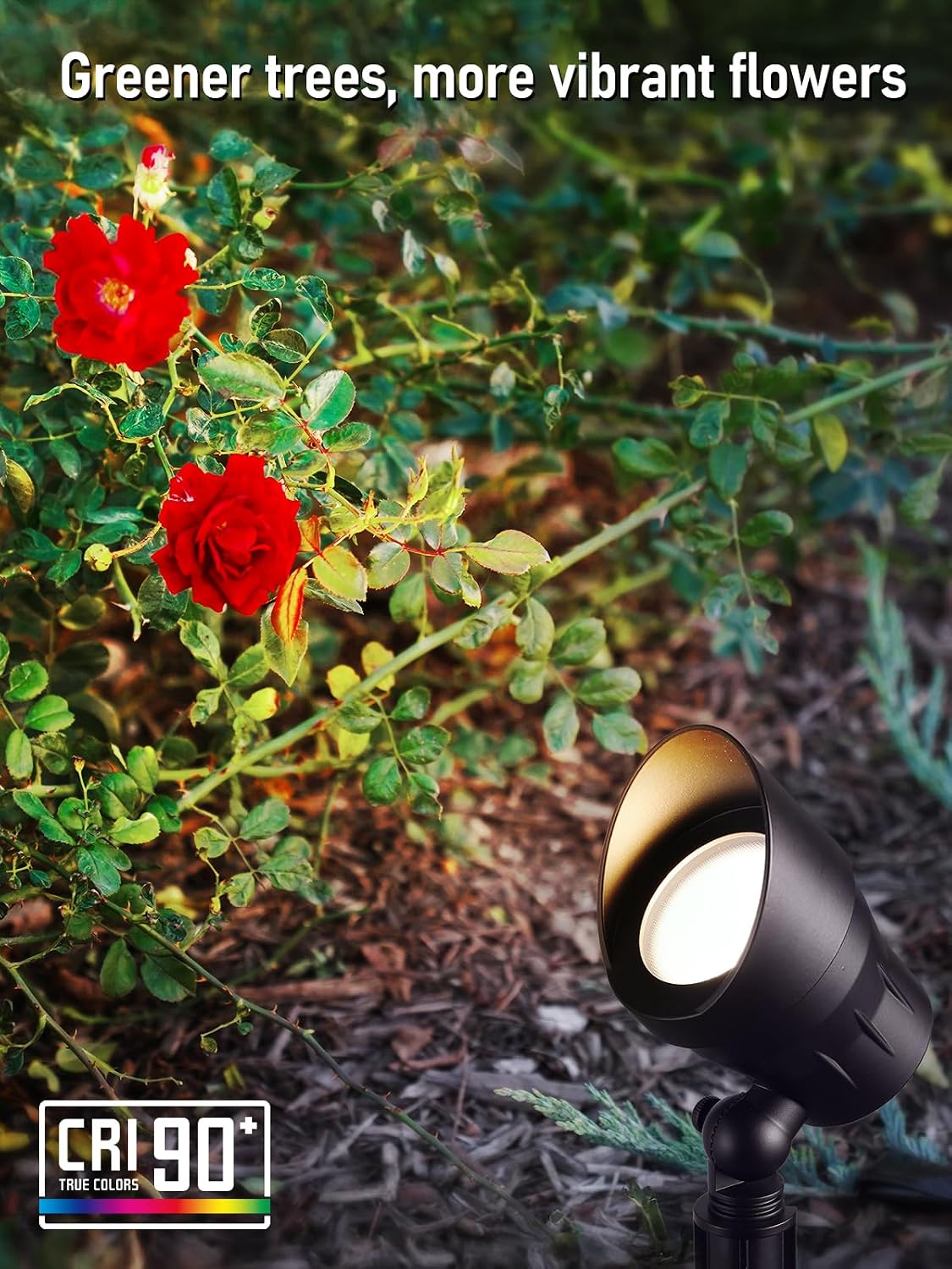 LEONLITE 12-Pack 5CCT Low Voltage LED Landscape Spotlight, Update 1800K2700K3000K4000K5000K Selectable, 5W 12V Pathway Lights Outdoor, CRI90, Aluminum Spot Lights for Garden Yard, ETL, IP65 Waterproof