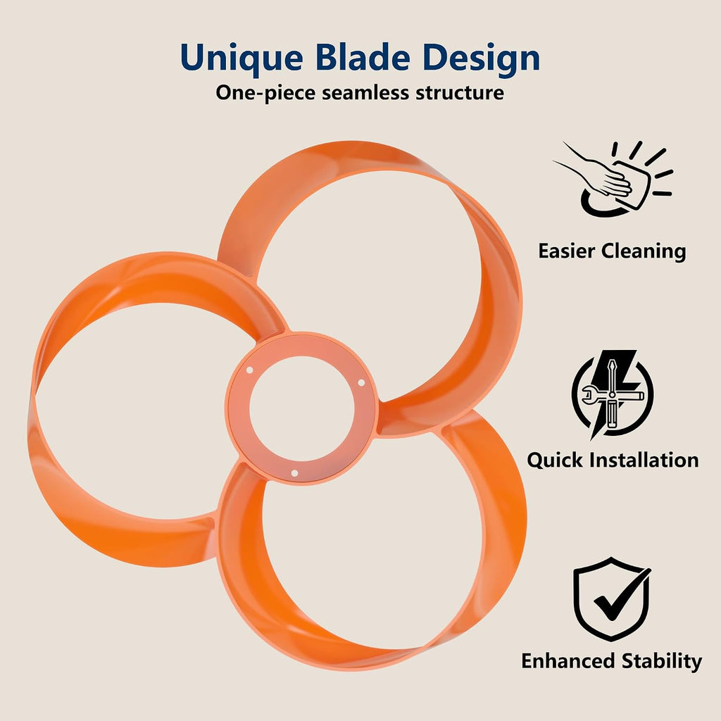 FANX 22 Inch Ceiling Fan with Light and Remote, Quiet DC Motor, Dimmable LED, Reversible 3-Speed Control, Easy Installation Downrod Fan for Small Rooms (Tangerine)