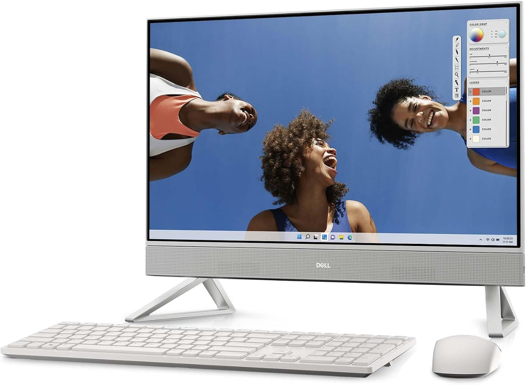 Dell Inspiron 5430 All in One Desktop - 23.8-inch FHD (1920 x 1080) Display, Intel Core 3-100U, 8GB DDR4 RAM, 512GB SSD, Integrated Graphics, Windows 11 Home, Onsite Service - White
