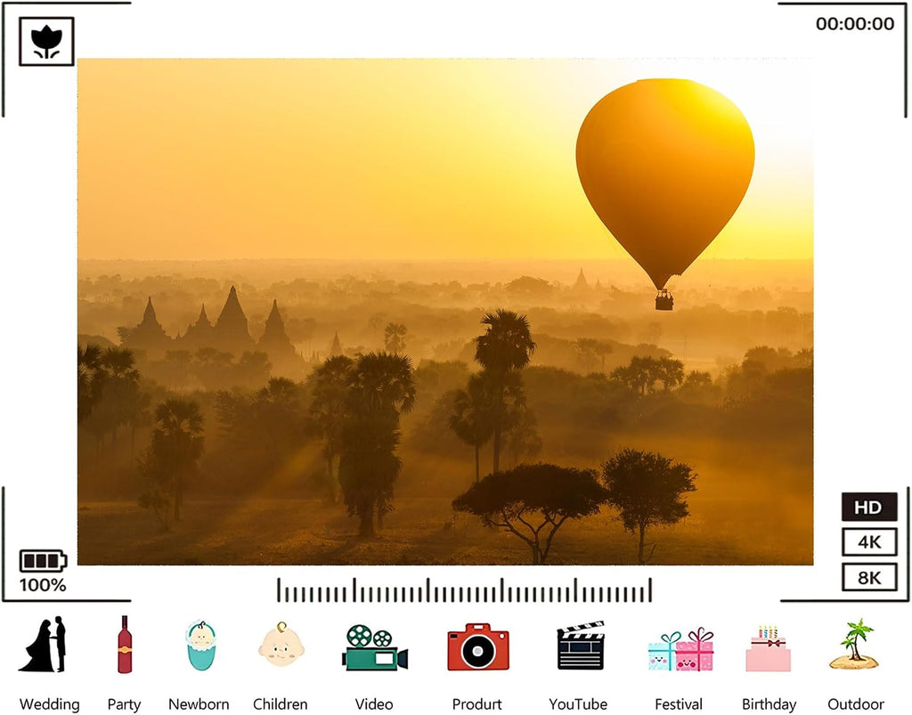 Trykid 20x10ft Bagan Hot Air Balloon Ancient Pagodas Backdrop Golden Sunrise Misty Plains Photography Background Travel Adventure Party Decoration Tapestry Photo Booth Prop Fabric