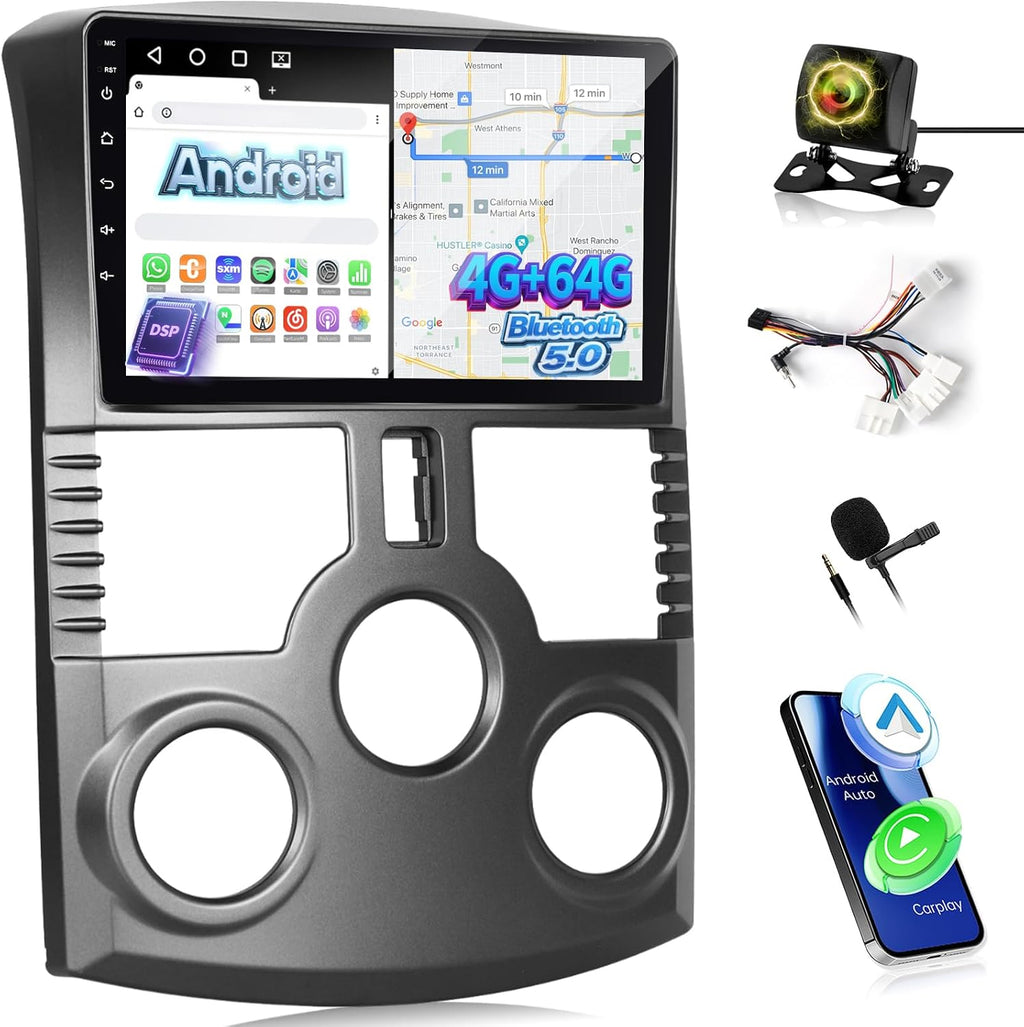 [4+64G] for Toyota Rush/Daihatsu Terios 2006-2016 Upgrade Radio: NHOPEEW 9 inch IPS Touchscreen Android Stereo - Wireless Carplay and Android Auto, Custom Homepage, 5G/WiFi, GPS, DSP + Backup Camera