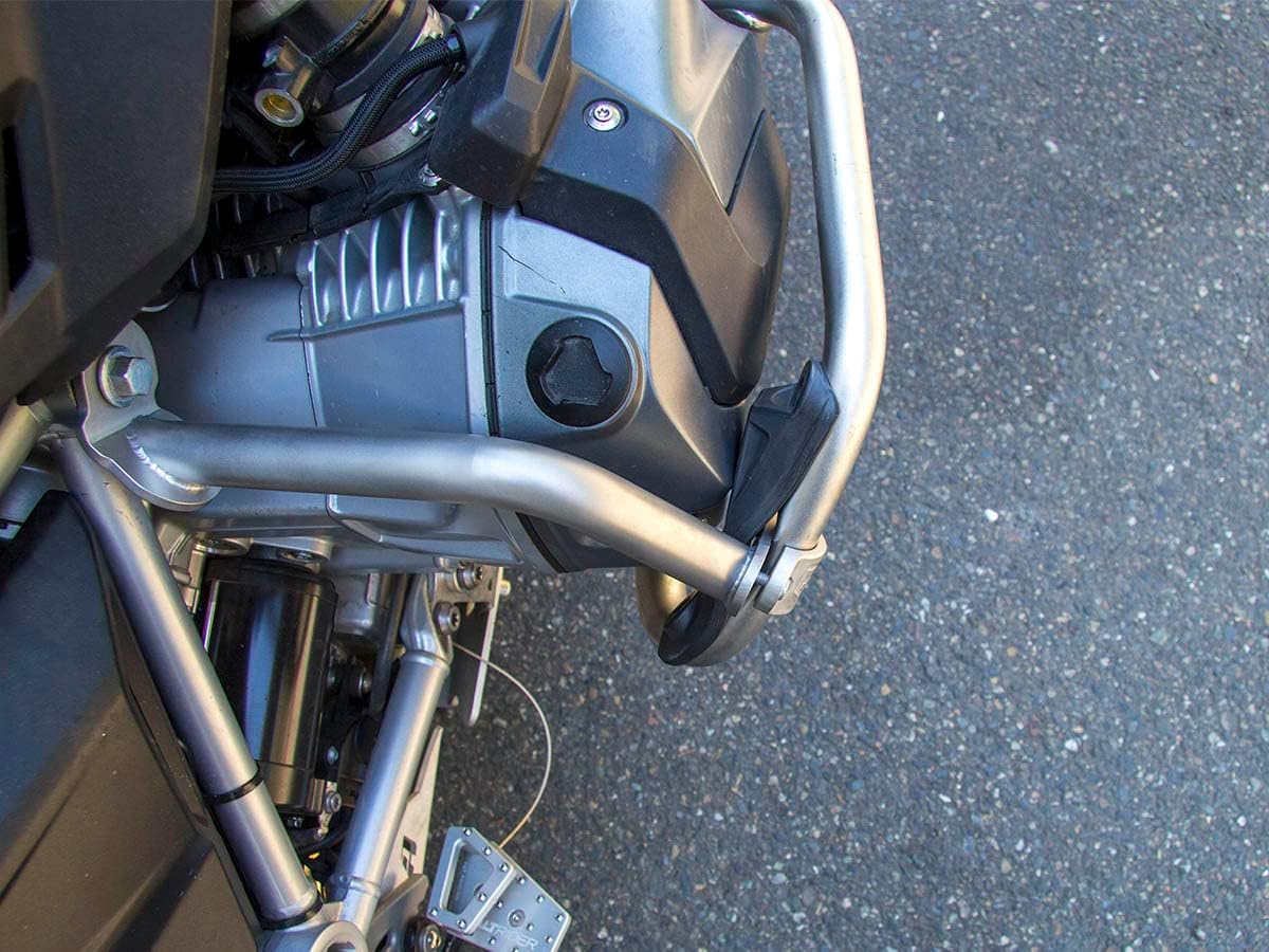 AltRider Reinforcement Crash Bars Compatible with BMW R 1250 GS/GSA - Heavy Duty Stainless Steel 1 Inch Tubing - CNC Machined Through Bolt - Industrial Clamp Mount - Electro-Polish Finish Silver