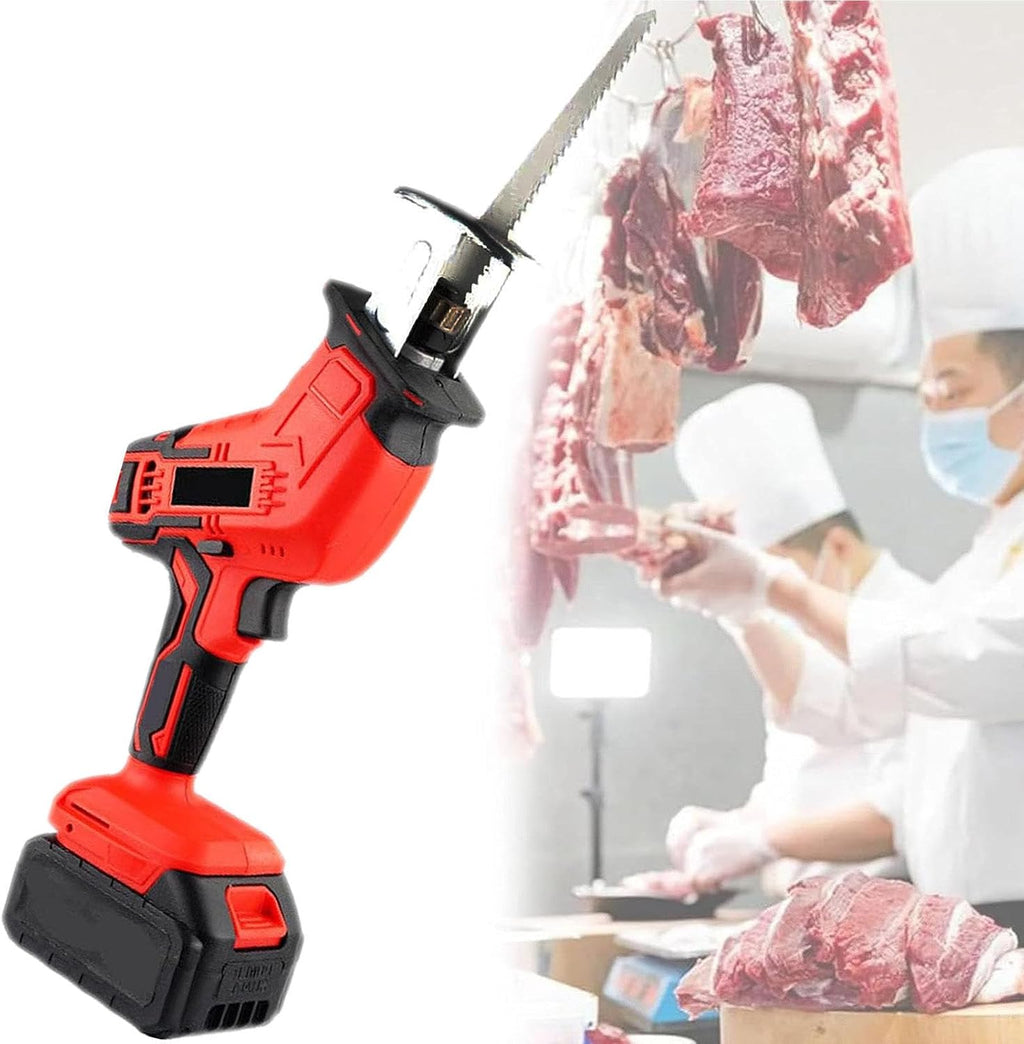 Cordless Reciprocating Saw Kit with Batteries, Blades, and Tool Case - Compact One-Handed Design for Pruning, Wood, Plastic, and Bone Cutting Outdoors,2Battery-2battery