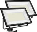 500W LED Flood Lights Outdoor 2 Pack, IP66 Waterproof, 6000K Daylight White Security Lights Outside Bulb, Exterior Wall Lights for Yard Stadium Garden