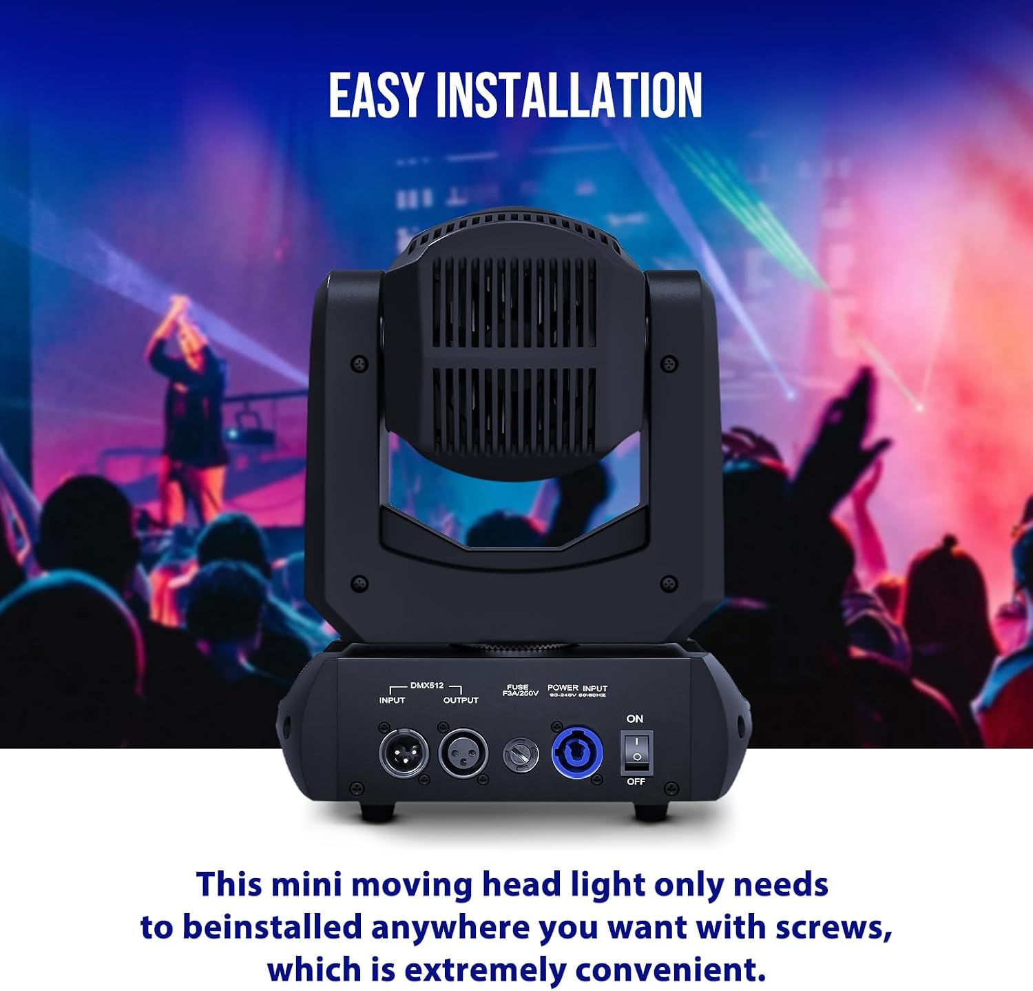 100W LED Moving Head Lights Beam 14Gobos 11Colors 8 Face Roto Prism Super Bright Dj Disco Light Spotlight Stage Light for Wedding Party Church Live Show Club (1 Pack)