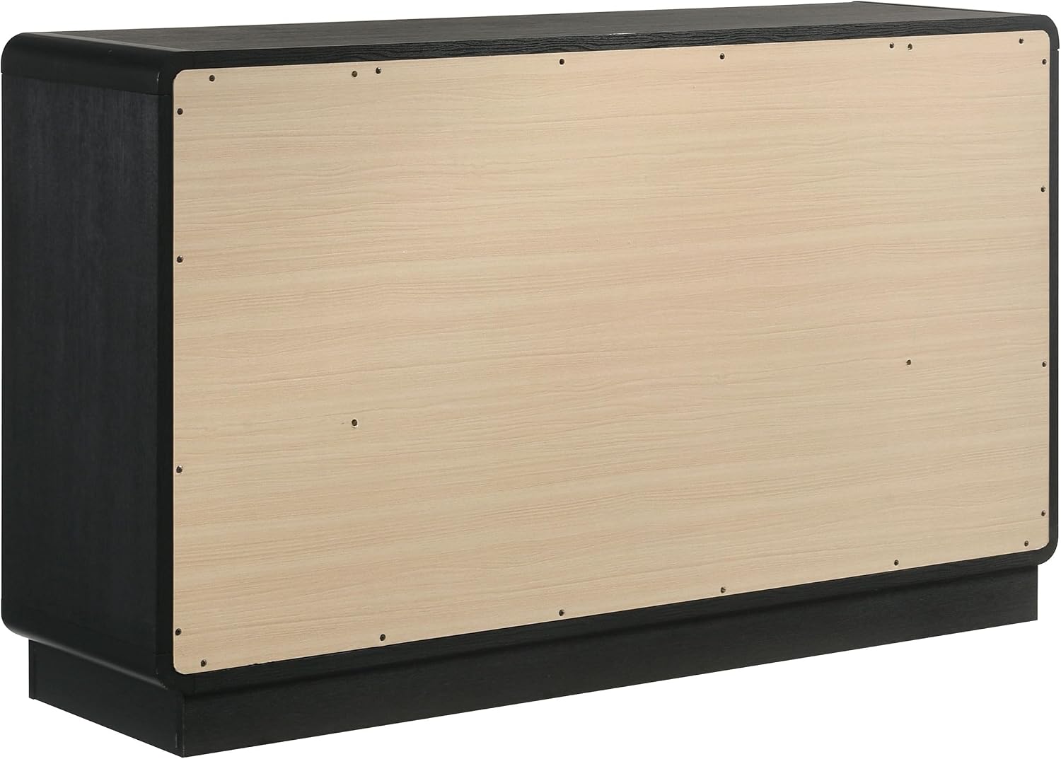 Coaster Home Furnishings - Cavelle - Wood - 6-Drawer Dresser with Mid-Century Modern Style, Gold Ball Knobs, Metal Extension Glides, Rounded Corners - Bedroom - Black - 223663