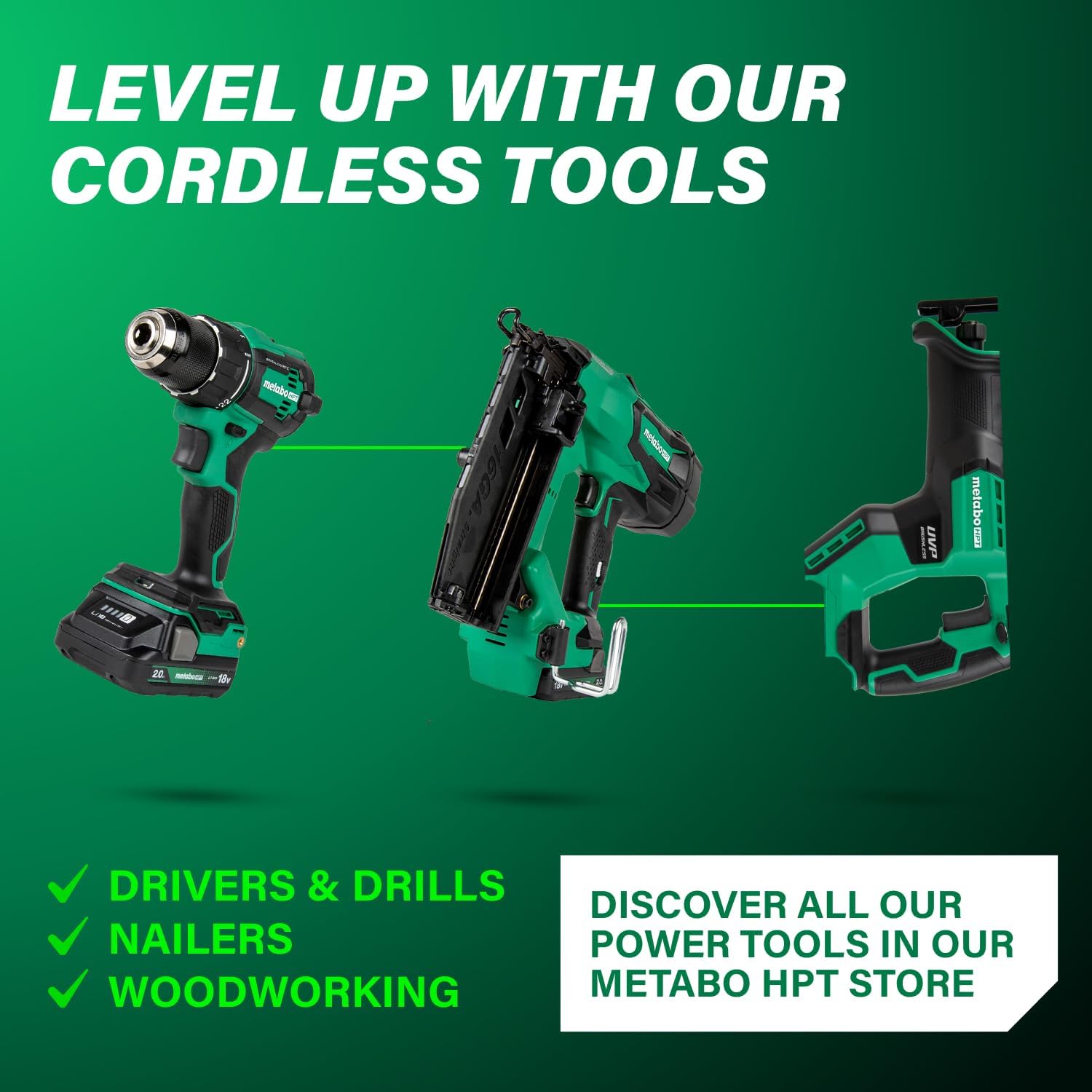Metabo HPT 18V MultiVolt Cordless Compact Reciprocating Saw, Top Class Cutting Speed, 20% More Compact, 1-1/8' Stroke Length, 3,000 SPMs, Up to 125 Cuts Per Charge, Tool Body Only, CR18DMAQ4