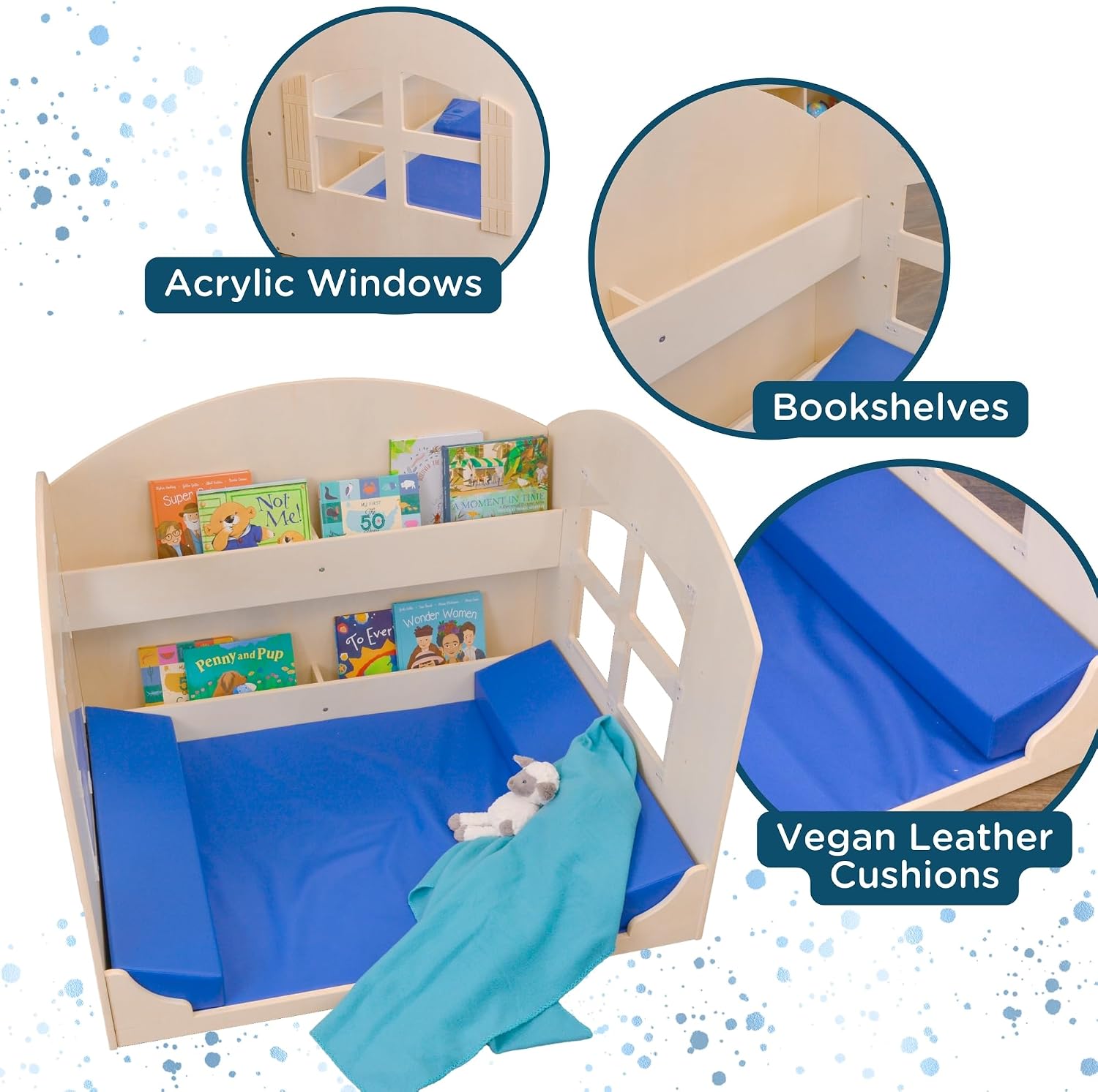 Children's Factory Children's Factory Value Line Reading Nook, Kids Bookshelf, Toddler Bookshelf Reading Nook, Blue